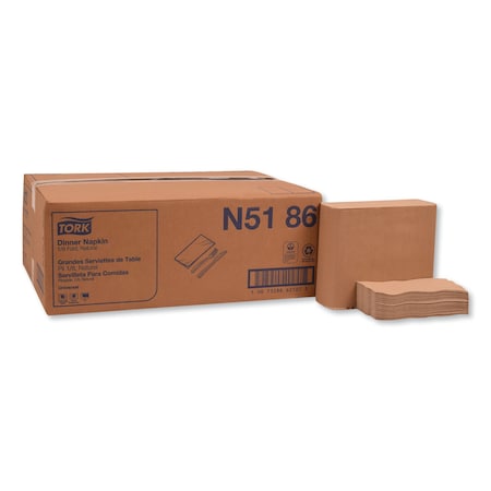 Tork Tork Natural Dinner Napkin, 1/8 Fold 1-ply, 17" x 15", 12 x 250 napkins, N5186, PK3000 N5186